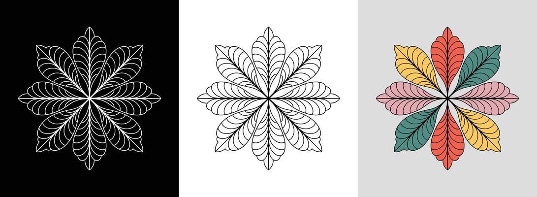 Baroque Leaf Mandala with Elegant Lines