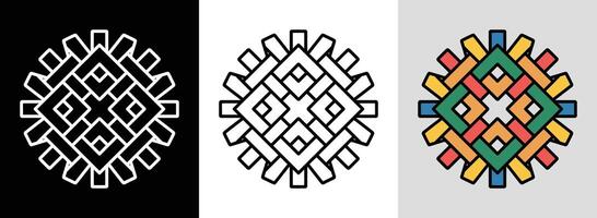 Woven Lattice Mandala with Fills vector