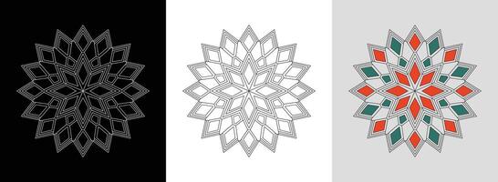 Star Mandala with Concentric Diamonds vector