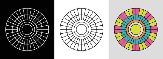 Geometric Mandala with Concentric Rings vector