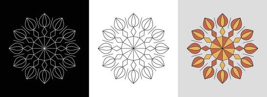 Pentagon Star Mandala with Petals vector