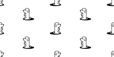 dog seamless pattern Beagle Golden Retriever sitting cartoon character puppy shadow pet breed cartoon tile background gift wrapping paper repeat wallpaper doodle illustration isolated design vector