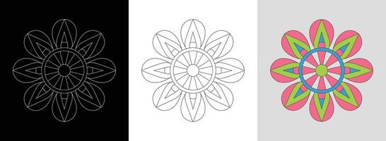 Symmetrical Mandala with Shapes vector