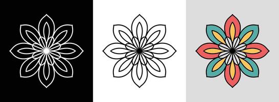 Floral Mandala with Minimal Petals vector