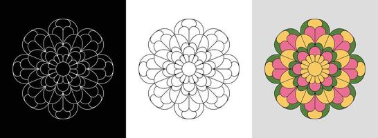 Petal Burst Mandala with Segments vector