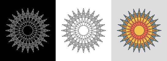 Round Star Mandala vector