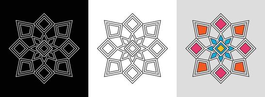 Lattice Mandala with Color Contrasts vector