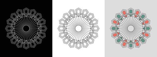 Sunburst Mandala with Shapes vector