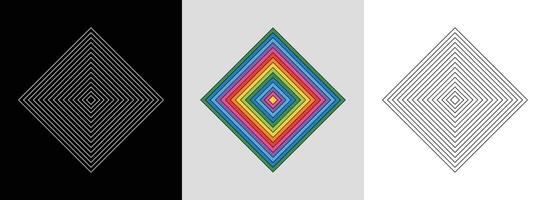 Modern Diamond Mandala with Shapes vector