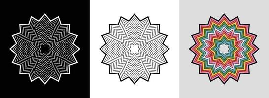 Wavy Chevron Mandala with Patterns vector
