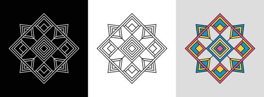 Concentric Diamond Mandala vector