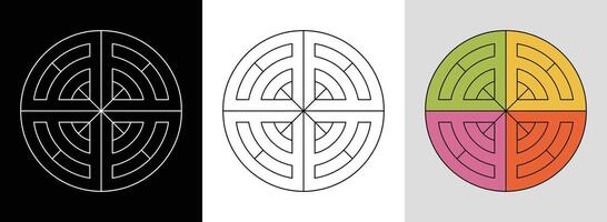 Maze Mandala with Cheerful Accents vector
