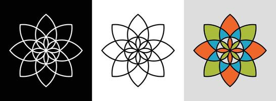 Minimalist Diamond Mandala with Bright Accents vector