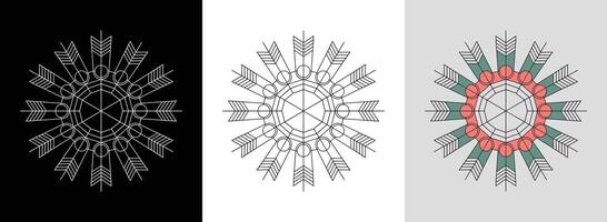 Hexagon Mandala with Circles vector
