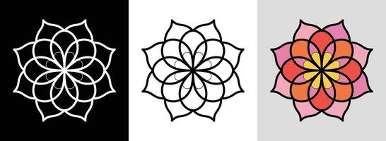 Overlapping Rose Mandala vector