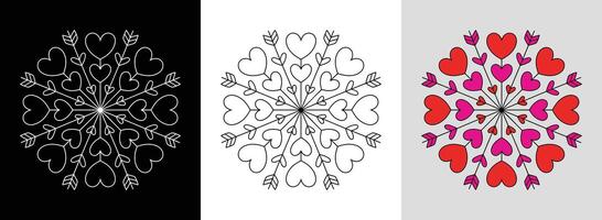 Valentine Heart Mandala vector