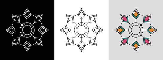 Simple Boho Mandala with Colors vector