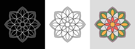 Petal Mandala with Concentric Circles vector