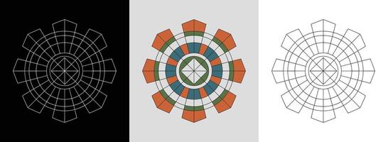 Geometric Mandala with Line Details vector