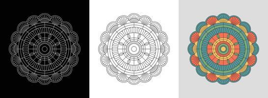 Ocean Wave Mandala with Tropical Colors vector