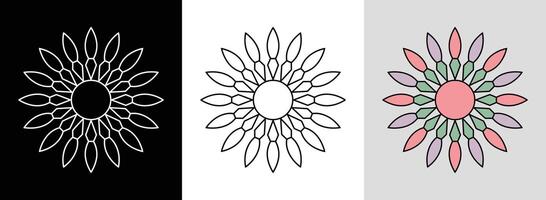 Floral Geometric Mandala with Pastel vector