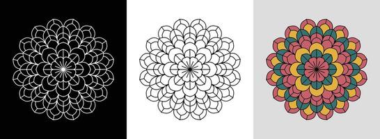Symmetrical Rose Mandala vector