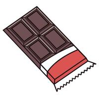 Chocolate bar with red and white wrapper sweet confection vector