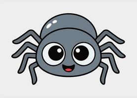 Cute little spider smiling happy cartoon illustration. vector