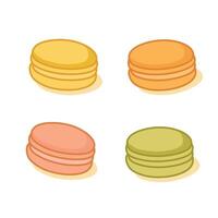 Adorable Colorful Macaron Set Illustration Featuring Pastel Tones and Cute Minimalist Style vector