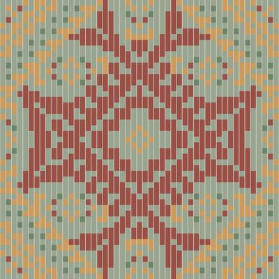 Pixel Art Ikat Pattern Fabricfolk Embroidery, Aztec Geometric Ornament Print. Design for Carpet, Wallpaper, Clothing, Wrapping, Fabric