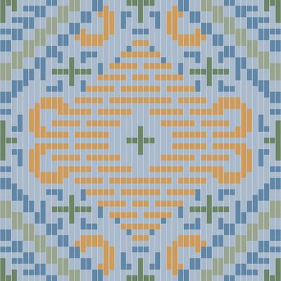 Pixel Art Korean Traditional Pattern Designfolk Embroidery, Aztec Geometric Ornament Print. Design for Carpet, Wallpaper, Clothing, Wrapping, Fabric