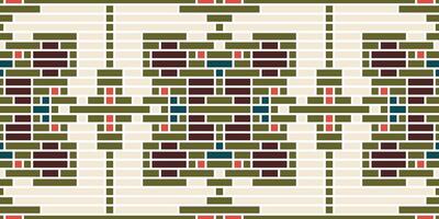 Pixel Ethnic Ikat Pattern Dressfolk Embroidery, Aztec Geometric Ornament Print. Design for Carpet, Wallpaper, Clothing, Wrapping, Fabric vector