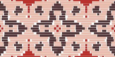 Cross Stitch Pattern Ikat Print Patternfolk Embroidery, Aztec Geometric Ornament Print. Design for Carpet, Wallpaper, Clothing, Wrapping, Fabric vector
