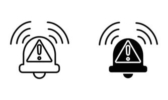 warning and alert bell icon vector