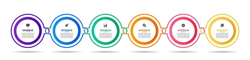 Circle Infographic Element Design Templates with Icons and 6 Options or Steps. Suitable for Process Diagram, Presentations vector