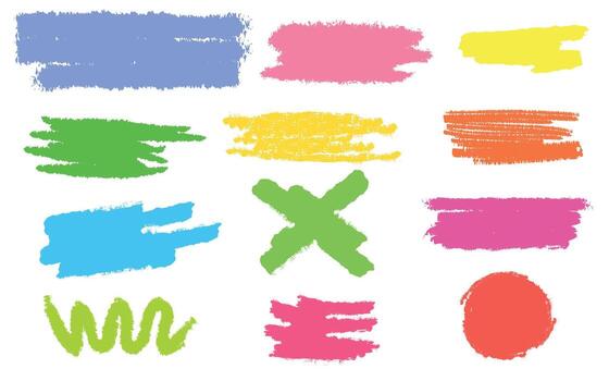 Collection of Hand-Drawn Scribbles, Shapes, and Textures in Crayon and Chalk Style vector
