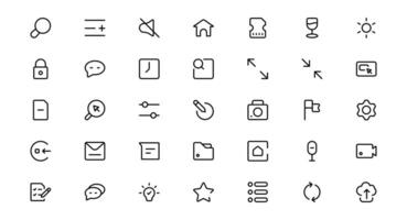 UI UX Design Icons set Package Focused on Interface, Navigation, Prototyping, and User Flow Presented in a Minimal, Modern, and High-Quality Format vector