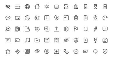 UI UX Design Icons set Focused on Interface, Navigation, Prototyping, and User Flow Presented in a Minimal, Modern, and High-Quality Format vector