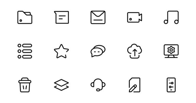 UI UX Design Icon set Design icon Focused on Interface, Navigation, Prototyping, and User Flow Presented in a Minimal, Modern, and High-Quality Format vector
