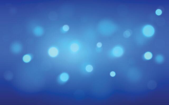 Blue Bokeh Light Background. Bright glowing circles over smooth blue gradient blur, Background decoration