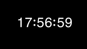 White Numbers Countdown from 18 to 17 Minute on Black Background video