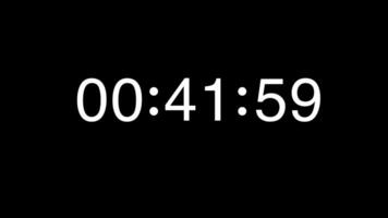 45 Second Countdown with White Digits on Black Screen video