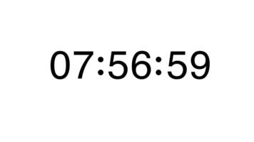 From 8 Minute to 7 Minute Electronic Countdown Timer on a White Background video