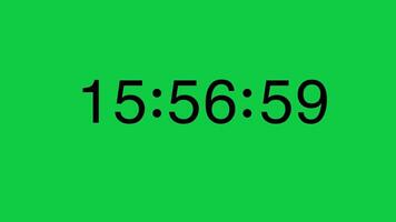 From 16 Minute to 15 Minute Black Digital Timer Counting Down on Green Screen Chroma Key video