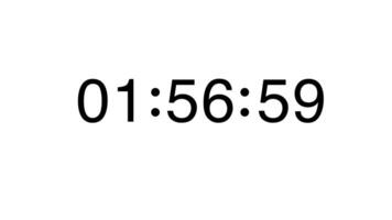 From 2 Minute to 1 Minute Electronic Countdown Timer on a White Background video