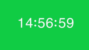 From 15 Minute to 14 Minute White Timer Counting Down on Green Screen Chroma key video