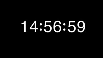 White Numbers Countdown from 15 to 14 Minute on Black Background video