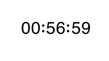 60 Second Countdown Timer on a White Background video