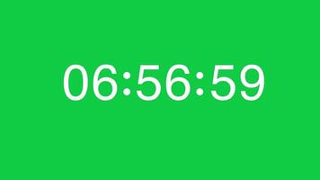 From 7 Minute to 6 Minute White Timer Counting Down on Green Screen Chroma key video