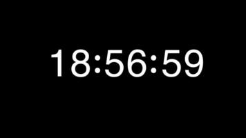 White Numbers Countdown from 19 to 18 Minute on Black Background video